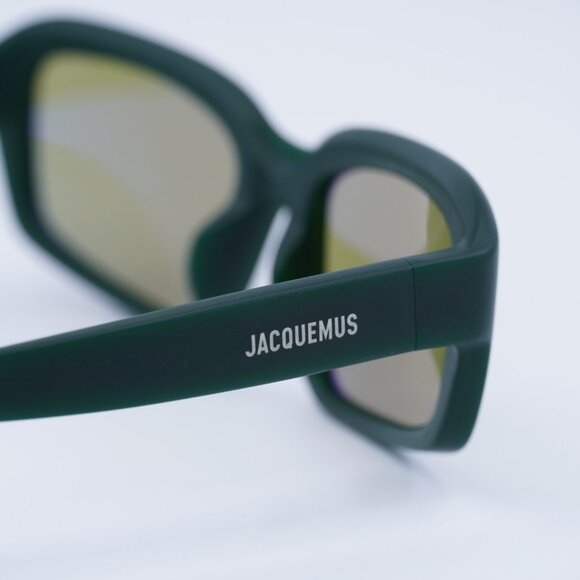 Jacquemus MARINO JAC/64 C2 Sunglasses Matte Green Rectangle Frame, Green Lenses main image 9